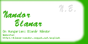 nandor blanar business card